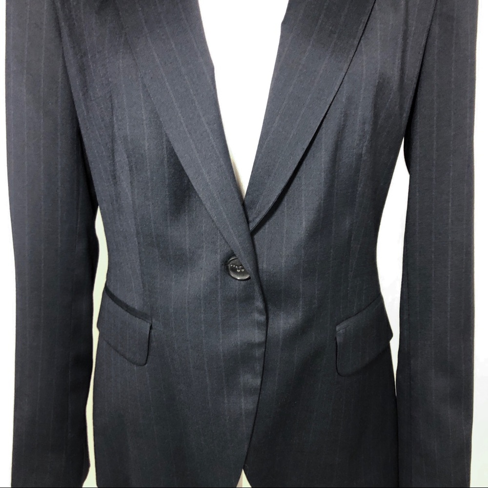 Zara Basic Blue Pinstriped Jacket - image 3